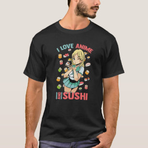 Camiseta Bonita Kawaii - Adoro Anime Sushi - Otaku Girl