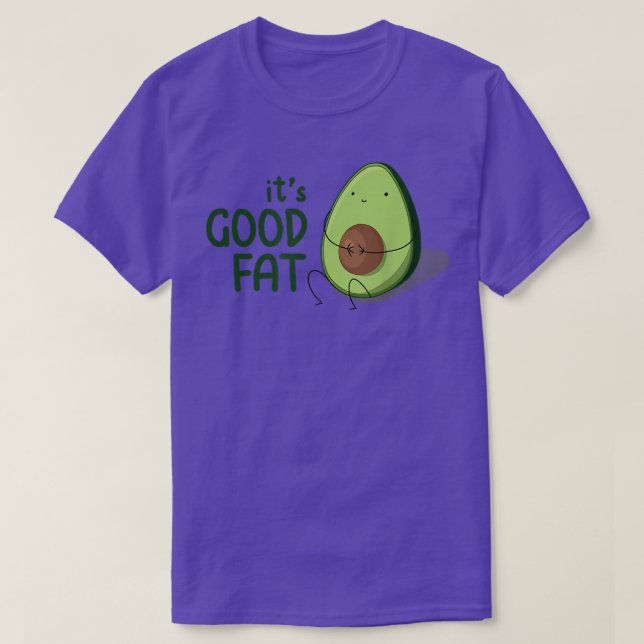 Camiseta Bonita Kawaii Avocado Boa Gordura (Frente do Design)