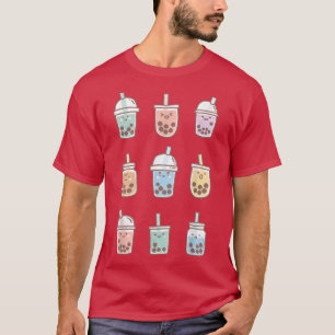 Camiseta Bonita Kawaii Boba Anime Bubble Tea Pastel