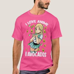 Camiseta Bonita Kawaii Eu Adoro Anime E Avocados Otaku Girl