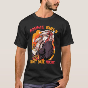 Camiseta Bonita Kawaii - Meninas de anime não namoram os No