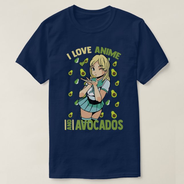 Camiseta Bonita KawaiiI Ama Anime E AvocadosOtaku Girl (Frente do Design)