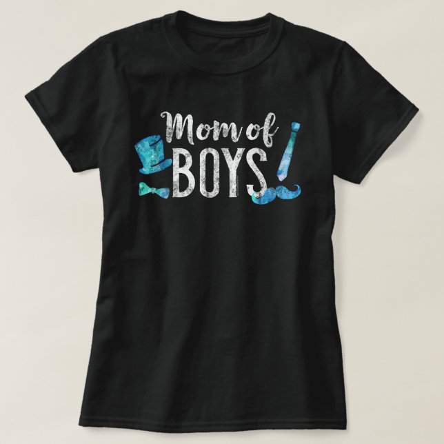 Camiseta Bonita mãe de meninos Dia de as mães de homenzinho (Frente do Design)