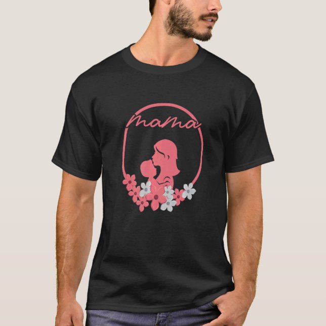 Camiseta Bonita Mãe Flores De Bond Flores Nova Mãe Filho (Frente)