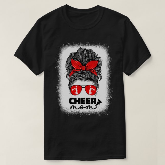 Camiseta Bonita Mãe Para Mulheres Cheerleader Mãe Vermelha (Frente do Design)