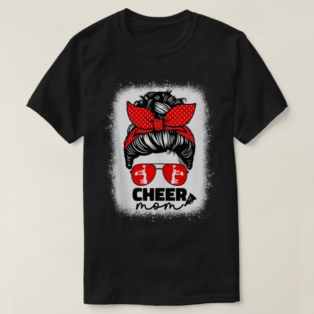 Camiseta Bonita Mãe Para Mulheres Cheerleader Mãe Vermelha (Frente do Design)