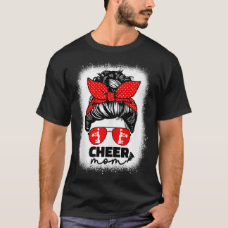 Camiseta Bonita Mãe Para Mulheres Cheerleader Mãe Vermelha