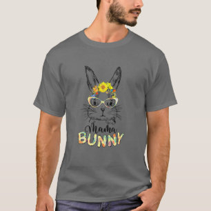 Camiseta Bonita Mama Coelhinha Óculos Fósforo Dia da Páscoa