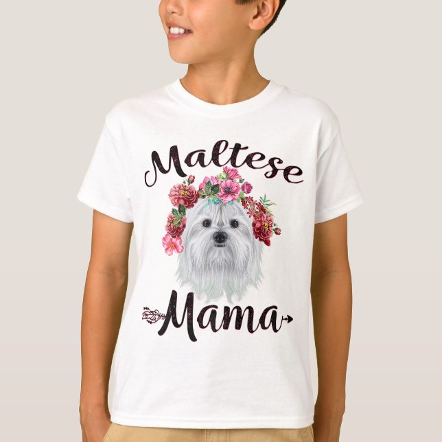 Camiseta Bonita Mama Maltesa Dourada Dólares De Porco (Frente)