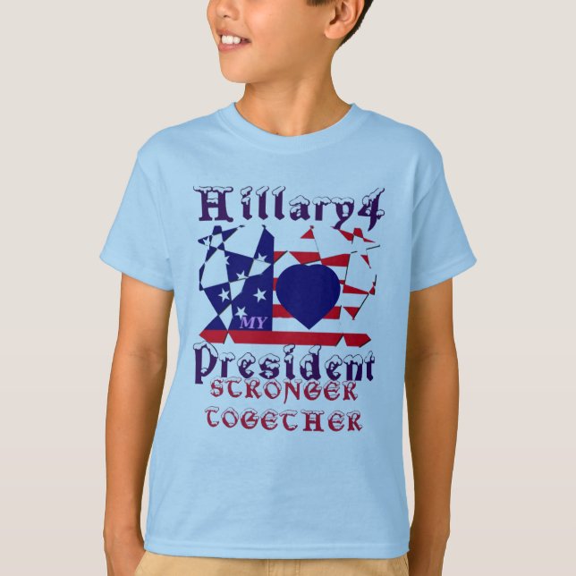 Camiseta Bonita maravilha eu amo Hillary pelo presidente do (Frente)