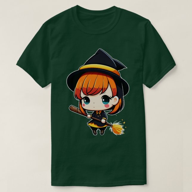 Camiseta Bonita Mas Bruxa Chibi Witchy Wicca (Frente do Design)