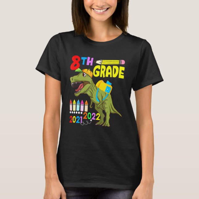 Camiseta Bonita Máscara De Dinossauro 8º Ano De Volta À Esc (Frente)