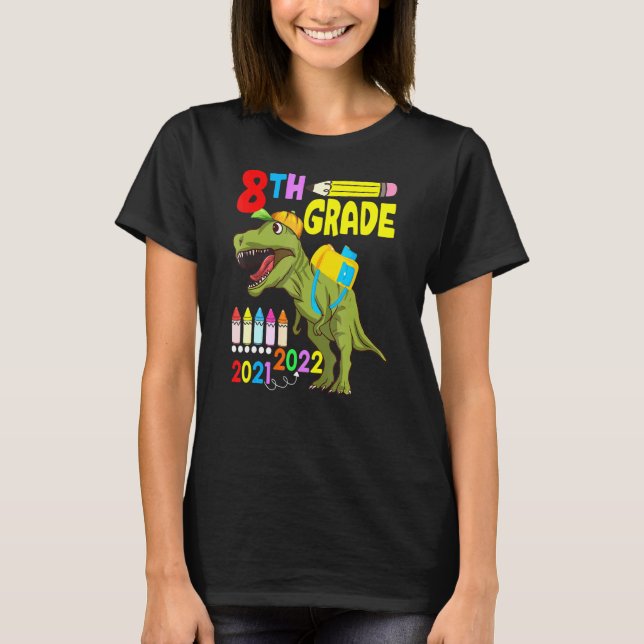 Camiseta Bonita Máscara De Dinossauro 8º Ano De Volta À Esc (Frente)