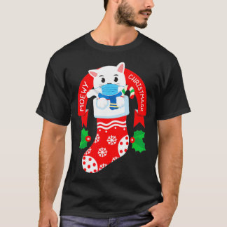 Camiseta Bonita Máscara De Gato Engraçado Pajama De Natal P