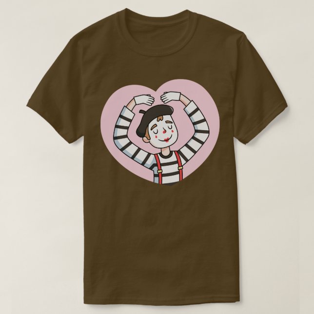 Camiseta Bonita Mime Com Gesto De Amor (Frente do Design)