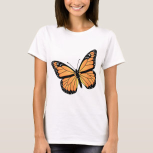 Camiseta Bonita Monarca Borboleta Arte Mulheres Jardim Mant