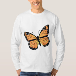 Camiseta Bonita Monarca Borboleta Arte Mulheres Jardim Mant