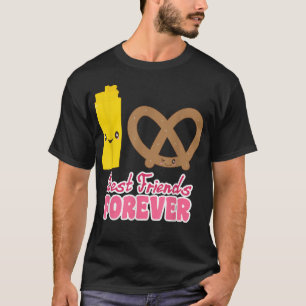 Camiseta Bonita Mostarda Kawaii Pretzel BFF - Melhores Amig