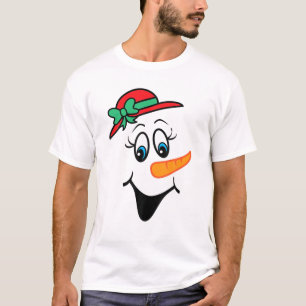Camiseta Bonita Neve De Natal Snowman Enfrenta Figurume Sno