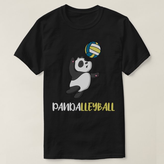 Camiseta Bonita Panda Jogando Voleibol Meninas Presente (Frente do Design)
