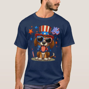 Camiseta Bonita, patriótica 4 de julho de cachorro/cachorri