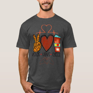 Camiseta Bonita Paz Amor Café Diversão Noveldade Premium