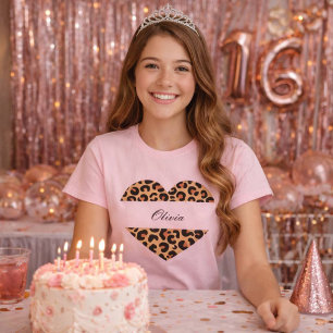 camiseta bonita personalizada estampa leopardo