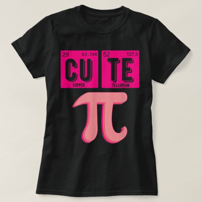 Camiseta Bonita Pie Day Cutie Math Periodicable Pink Math (Frente do Design)