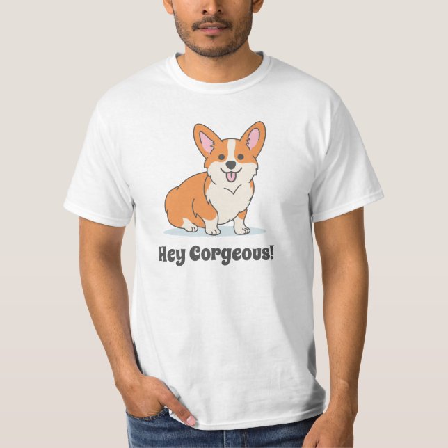 Camiseta Bonita Porcaria De Corgi - Ei Corgeous (Frente)