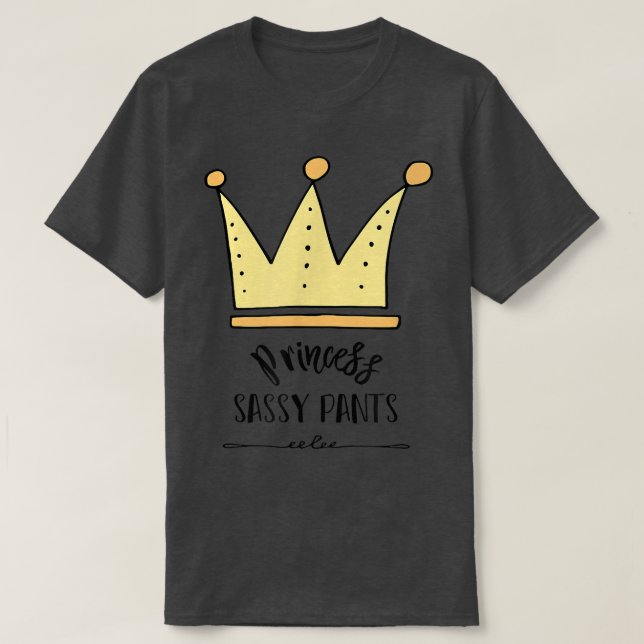 Camiseta Bonita Princesa Sassy Calça Crianças Cruzadas T Ad (Frente do Design)
