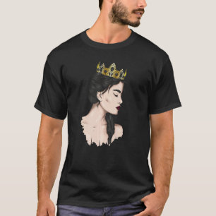 Camiseta Bonita Rainha de Princescore Vestindo Uma Coroa Um