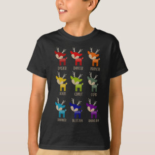 Camiseta Bonita Reindeer Arco-Íris Tacky Natal
