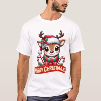 Camiseta Bonita Reindeer de Natal
