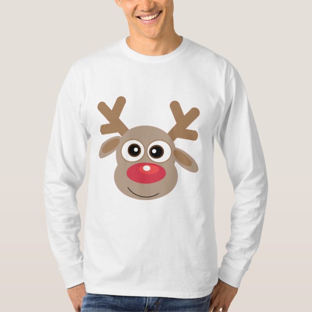 Camiseta Bonita Reindeer de Natal Novelty Ugly (Frente)