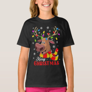 Camiseta Bonita Reindeer de Natal Rudolph Xmas