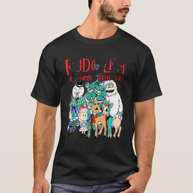 Camiseta Bonita Rudolph A Rena Vermelha Nosada Especificaçã (Frente)