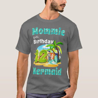 Camiseta Bonita Sereia Mommie Do Aniversário Da 12