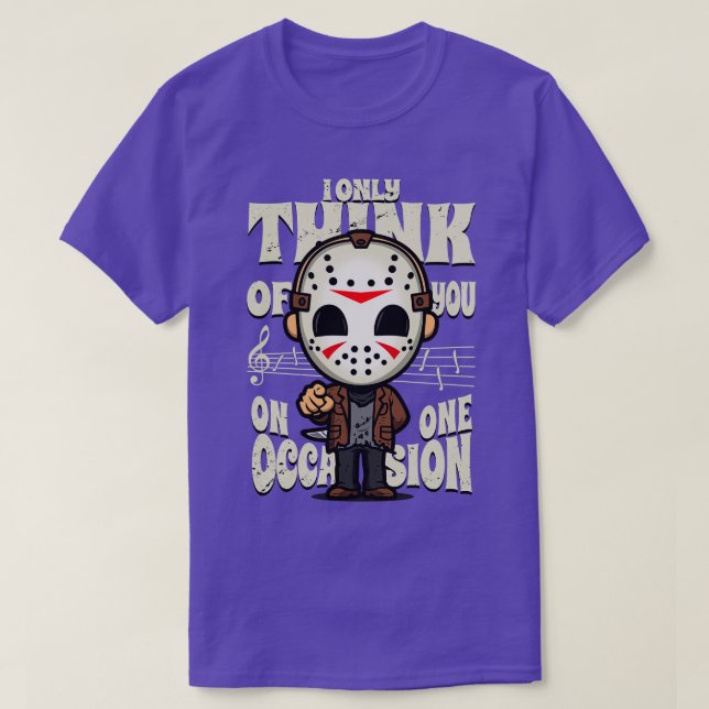 Camiseta Bonita Sexta-Feira Slasher Memória Engraçada (Frente do Design)