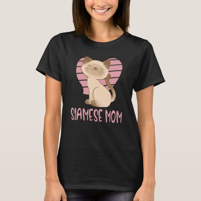 Camiseta Bonita Siamesa Mãe Louca De Gatinho De Gato (Frente)