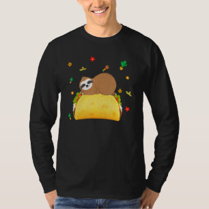 Camiseta Bonita Sloth Prendendo-Se Em Taco Cinco Mexicanos