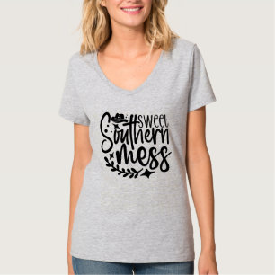 Camiseta Bonita sujeira Arte de Palavras do Sul