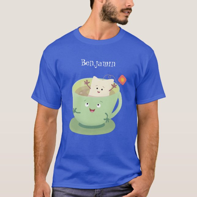 Camiseta Bonita taça de cartoon humorista (Frente)