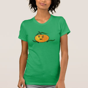 Camiseta Bonita tangerina Laranja com Rosto Sorridente