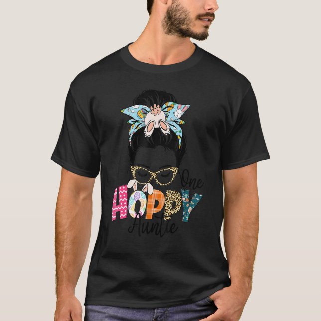 Camiseta Bonita, Tia, Tia Mensageira, Bun Bunny Páscoa Dia  (Frente)