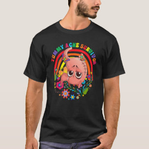 Camiseta Bonita Tummy Ache Sobrevivente Homens Florais Colo