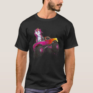 Camiseta Bonita Unicórnio Andando Monstro Raparigas de Cami