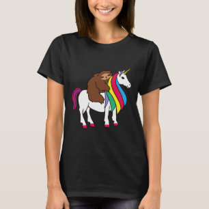 Camiseta Bonita Unicórnio Arco-Íris Para Meninas Feitas