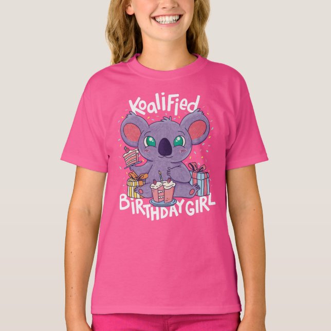 Camiseta Bonita Urso Koala, Rapariga de Aniversário Koaliad (Frente)