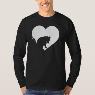 Camiseta Bonita Vintage Que Ama Gatos De Coração Branco De