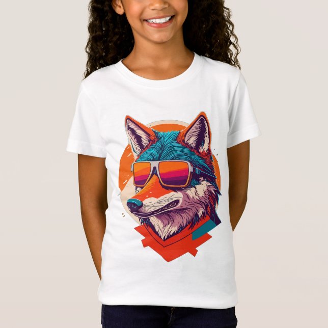 CAMISETA BONITA WOLF VESTINDO VIDRO. (Frente)